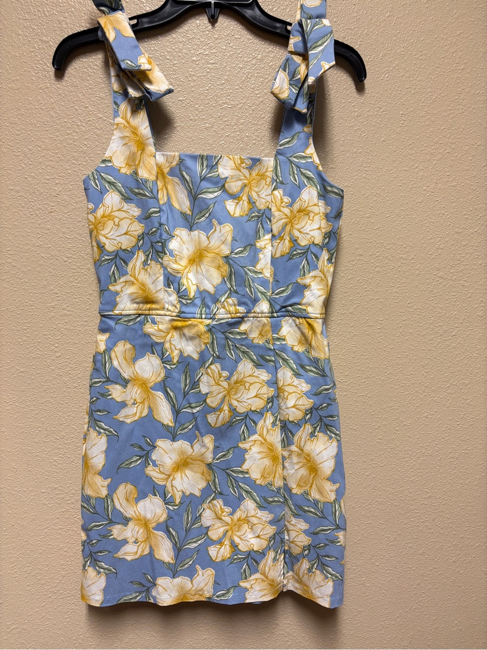 Trixxi Light Blue Floral Sundress with Yellow and White Blooms